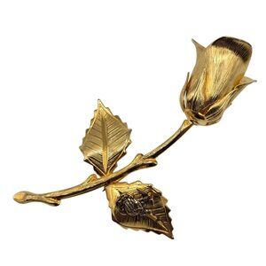 Vtg USMC United States Marine Corps Emblem Sweetheart GoldTone Mom Gift Rose Pin